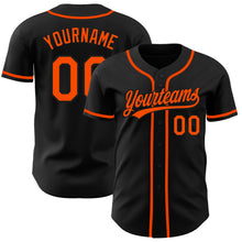 Load image into Gallery viewer, Custom Black Orange Authentic Baseball Jersey
