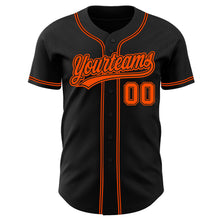Load image into Gallery viewer, Custom Black Orange Authentic Baseball Jersey