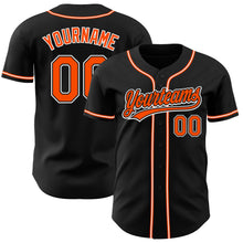 Load image into Gallery viewer, Custom Black Orange-White Authentic Baseball Jersey