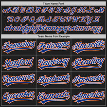 Load image into Gallery viewer, Custom Black Royal-Orange Authentic Baseball Jersey