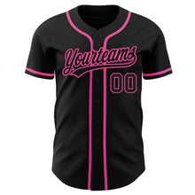 Charger l'image dans la galerie, Custom Black Black-Pink Authentic Baseball Jersey
