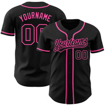 Charger l'image dans la galerie, Custom Black Black-Pink Authentic Baseball Jersey