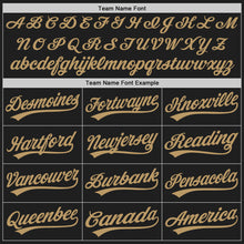Load image into Gallery viewer, Custom Black Old Gold Authentic Baseball Jersey