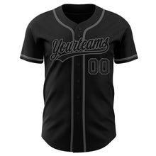 Charger l'image dans la galerie, Custom Black Black-Steel Gray Authentic Baseball Jersey