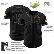 Charger l'image dans la galerie, Custom Black Black-Steel Gray Authentic Baseball Jersey
