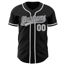 Load image into Gallery viewer, Custom Black Gray-White Authentic Baseball Jersey