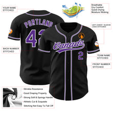 Load image into Gallery viewer, Custom Black Purple-White Authentic Baseball Jersey