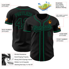 Load image into Gallery viewer, Custom Black Black-Kelly Green Authentic Baseball Jersey
