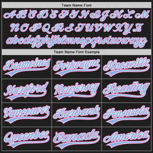 Load image into Gallery viewer, Custom Black Pink-Light Blue Authentic Baseball Jersey
