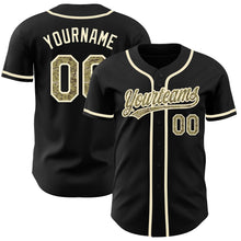 Load image into Gallery viewer, Custom Black Camo-Cream Authentic Baseball Jersey