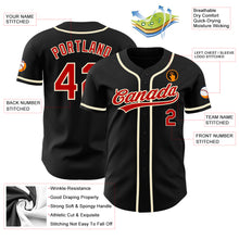 Load image into Gallery viewer, Custom Black Red-Cream Authentic Baseball Jersey
