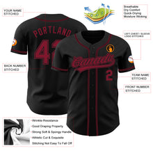 Load image into Gallery viewer, Custom Black Crimson Authentic Baseball Jersey