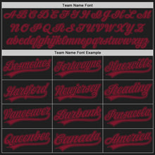 Load image into Gallery viewer, Custom Black Crimson Authentic Baseball Jersey