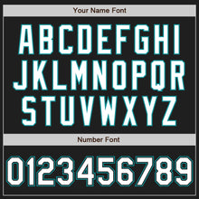 Load image into Gallery viewer, Custom Black White-Teal Authentic Baseball Jersey