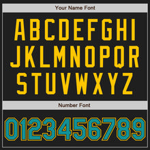 Load image into Gallery viewer, Custom Black Teal-Gold Authentic Baseball Jersey