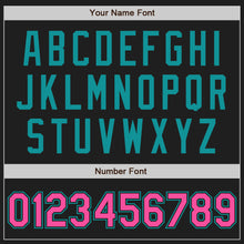 Charger l'image dans la galerie, Custom Black Pink-Teal Authentic Baseball Jersey