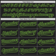 Load image into Gallery viewer, Custom Black Black-Neon Green Authentic Baseball Jersey