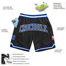 Загрузить изображение в средство просмотра галереи, Custom Black Royal-White Authentic Throwback Basketball Shorts