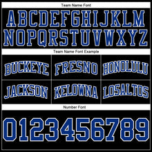 Загрузить изображение в средство просмотра галереи, Custom Black Royal-White Authentic Throwback Basketball Shorts