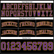 Загрузить изображение в средство просмотра галереи, Custom Black Purple-Gold Authentic Throwback Basketball Shorts