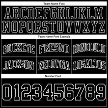 Load image into Gallery viewer, Custom Black Black-White Authentic Throwback Basketball Shorts