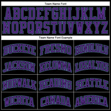 Загрузить изображение в средство просмотра галереи, Custom Black Purple-Light Blue Authentic Throwback Basketball Jersey