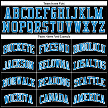 Load image into Gallery viewer, Custom Black Blue-White Authentic Throwback Basketball Jersey