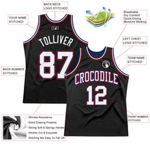 Загрузить изображение в средство просмотра галереи, Custom Black White Royal-Red Authentic Throwback Basketball Jersey