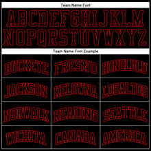 Laden Sie das Bild in den Galerie-Viewer, Custom Black Red Pinstripe Black-Red Authentic Basketball Jersey