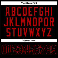 Laden Sie das Bild in den Galerie-Viewer, Custom Black Red Pinstripe Black-Red Authentic Basketball Jersey