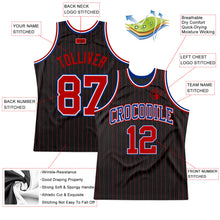 Загрузить изображение в средство просмотра галереи, Custom Black Red Pinstripe Red-Royal Authentic Basketball Jersey