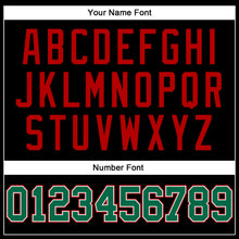 Загрузить изображение в средство просмотра галереи, Custom Black Red Pinstripe Kelly Green-Red Authentic Basketball Jersey