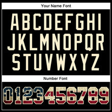 Load image into Gallery viewer, Custom Black Cream Pinstripe Vintage USA Flag-Cream Authentic Basketball Jersey