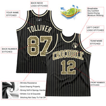 Load image into Gallery viewer, Custom Black Cream Pinstripe Camo-Cream Authentic Basketball Jersey