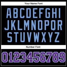 Load image into Gallery viewer, Custom Black Light Blue Pinstripe Purple-Light Blue Authentic Basketball Jersey