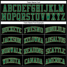 Load image into Gallery viewer, Custom Black Old Gold Pinstripe Kelly Green-Old Gold Authentic Basketball Jersey
