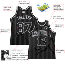 Load image into Gallery viewer, Custom Black Gray Pinstripe Black-Gray Authentic Basketball Jersey
