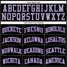 Load image into Gallery viewer, Custom Black Gray Pinstripe Purple-Gray Authentic Basketball Jersey