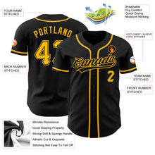 Load image into Gallery viewer, Custom Black Gold Authentic Baseball Jersey