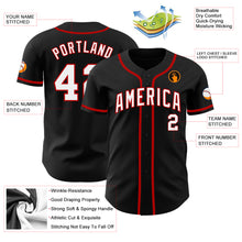 Загрузить изображение в средство просмотра галереи, Custom Black White-Red Authentic Baseball Jersey