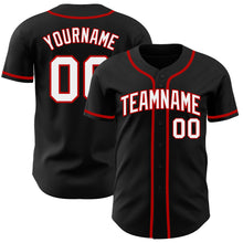 Загрузить изображение в средство просмотра галереи, Custom Black White-Red Authentic Baseball Jersey