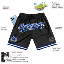 Laden Sie das Bild in den Galerie-Viewer, Custom Black Royal-White Authentic Throwback Basketball Shorts
