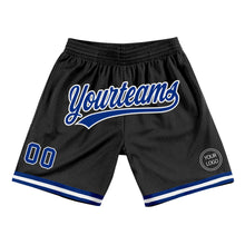 Laden Sie das Bild in den Galerie-Viewer, Custom Black Royal-White Authentic Throwback Basketball Shorts