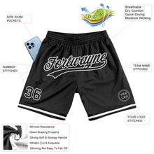 Загрузить изображение в средство просмотра галереи, Custom Black White Authentic Throwback Basketball Shorts