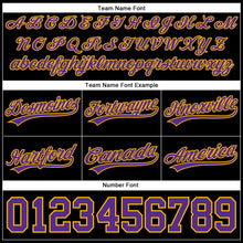 Загрузить изображение в средство просмотра галереи, Custom Black Purple-Gold Authentic Throwback Basketball Shorts