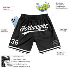Загрузить изображение в средство просмотра галереи, Custom Black White Authentic Throwback Basketball Shorts