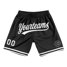 Загрузить изображение в средство просмотра галереи, Custom Black White Authentic Throwback Basketball Shorts