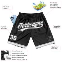 Загрузить изображение в средство просмотра галереи, Custom Black White-Gray Authentic Throwback Basketball Shorts