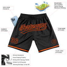 Загрузить изображение в средство просмотра галереи, Custom Black Orange Authentic Throwback Basketball Shorts