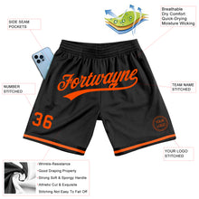 Загрузить изображение в средство просмотра галереи, Custom Black Orange Authentic Throwback Basketball Shorts